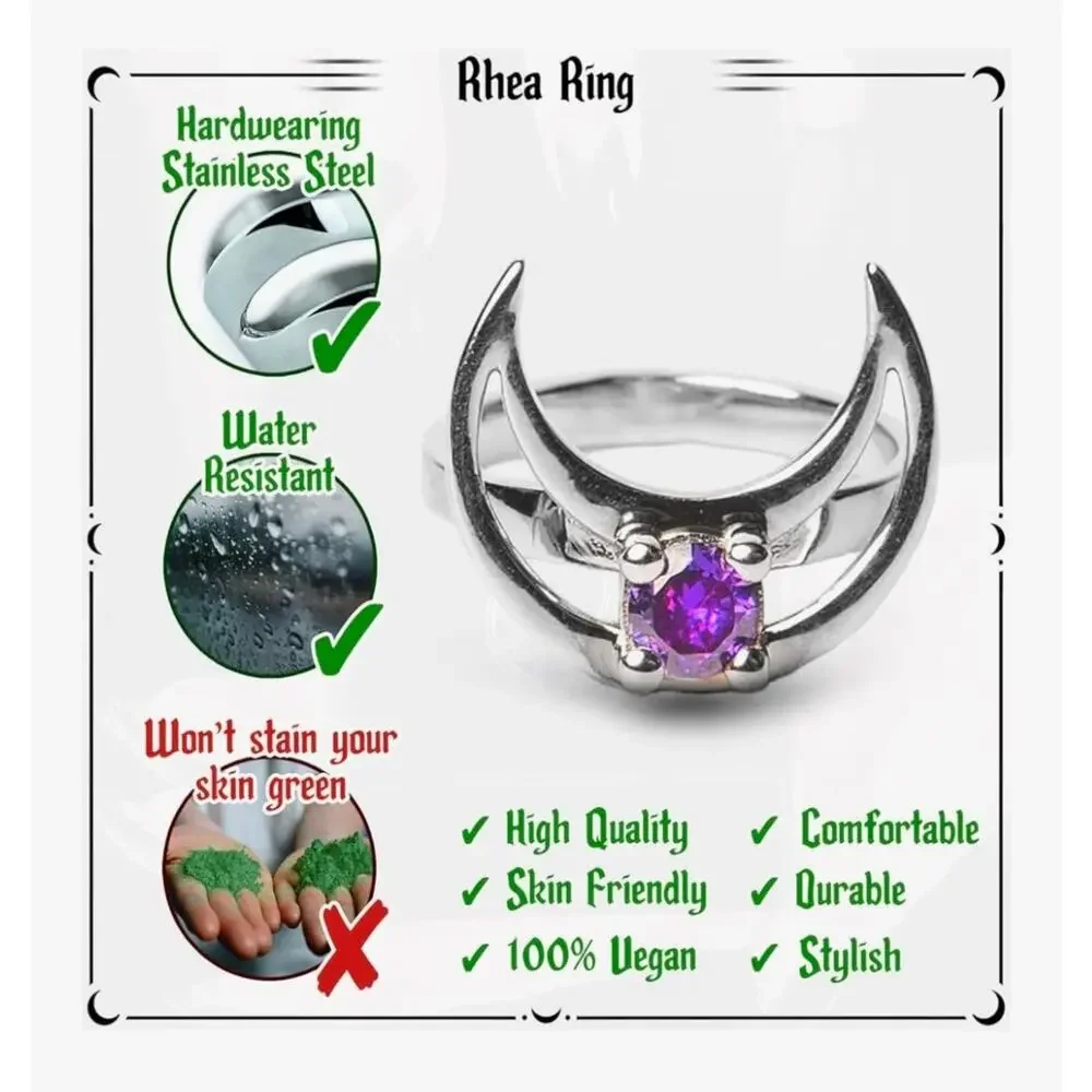 Rogue + Wolf Steel Rhea Moon Ring Size 7 to 7.5